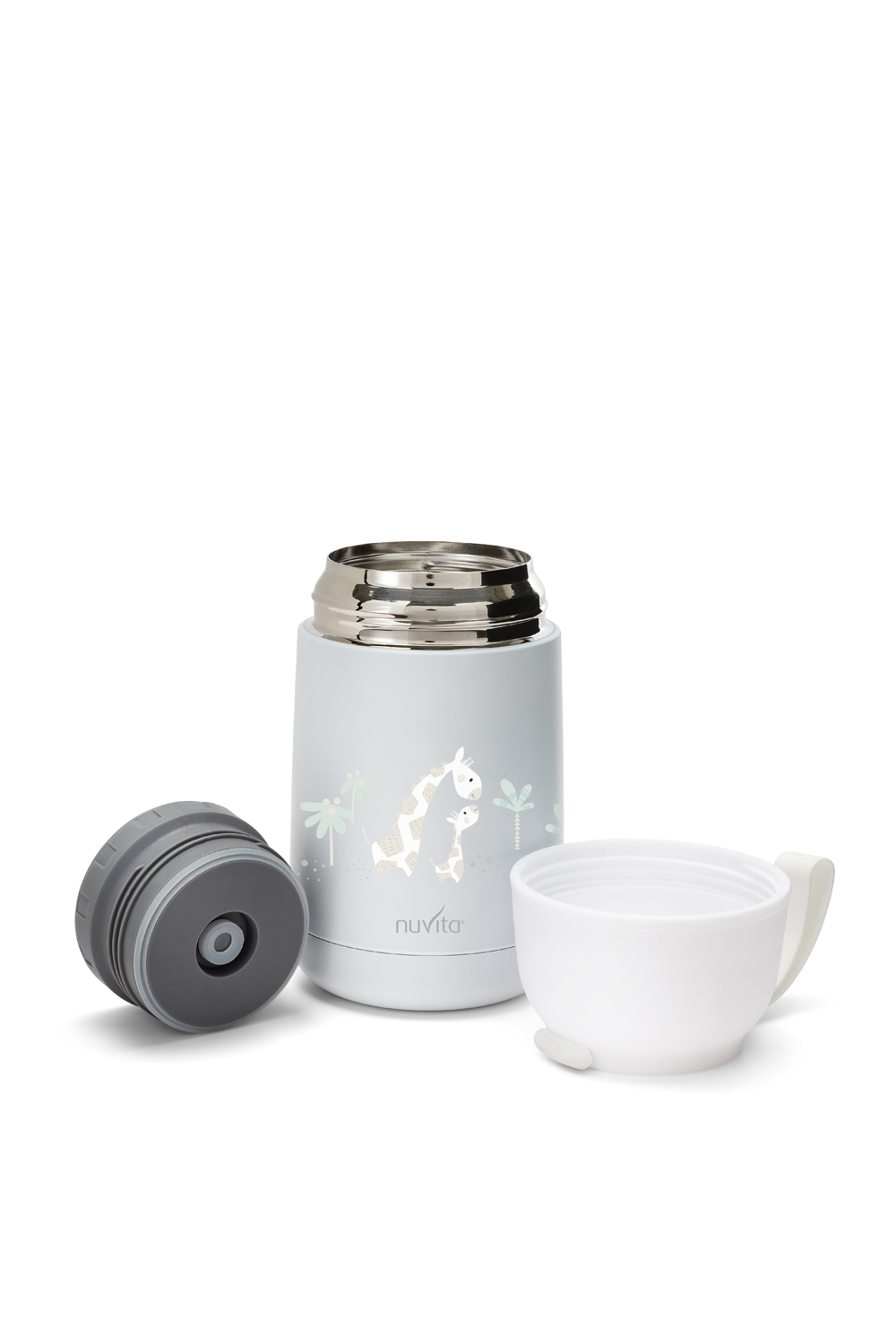 Nuvita termoska so silikónovým držiakom 620ml White