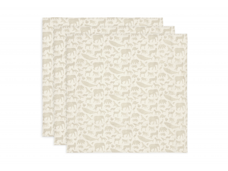 Jollein Plienky 3 ks 70x70 cm Animals Nougat