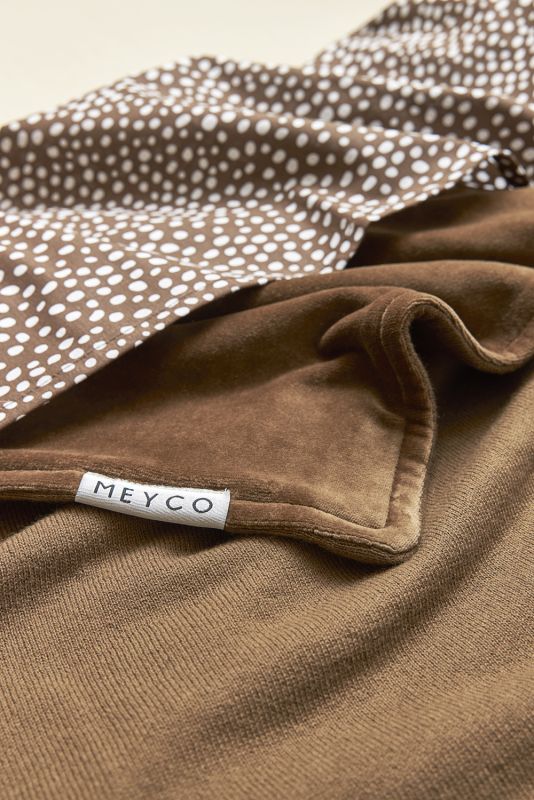 Meyco pletená deka Knit basic zamat Chocolate