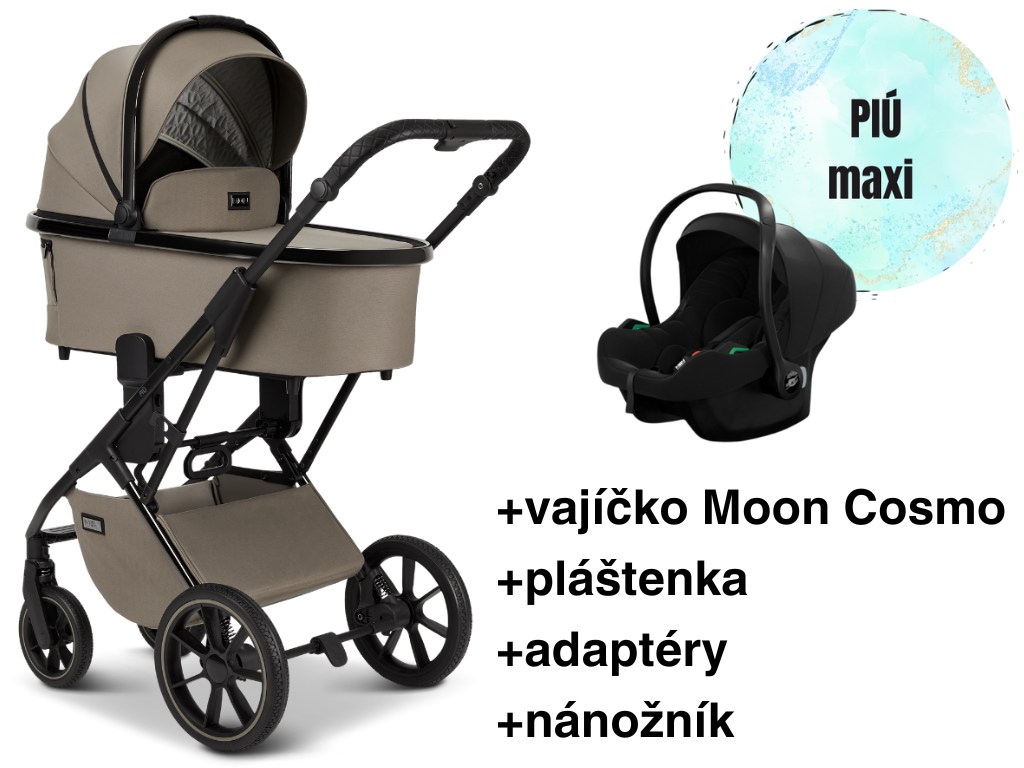 Kombinovaný kočík Moon PIÚ MAXI SET Farba: Mud