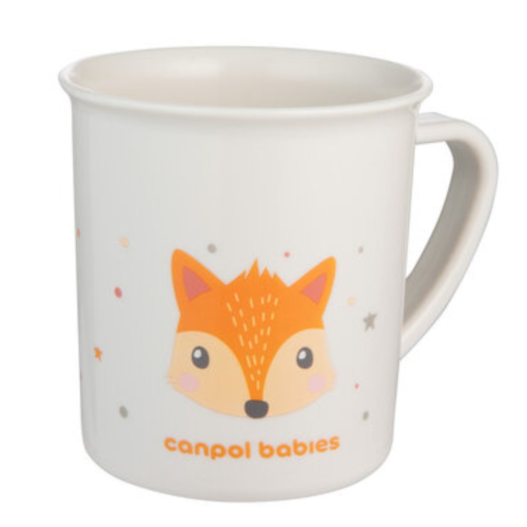 Canpol Babies pohárik s uškom Cute Animals oranžový 170 ml