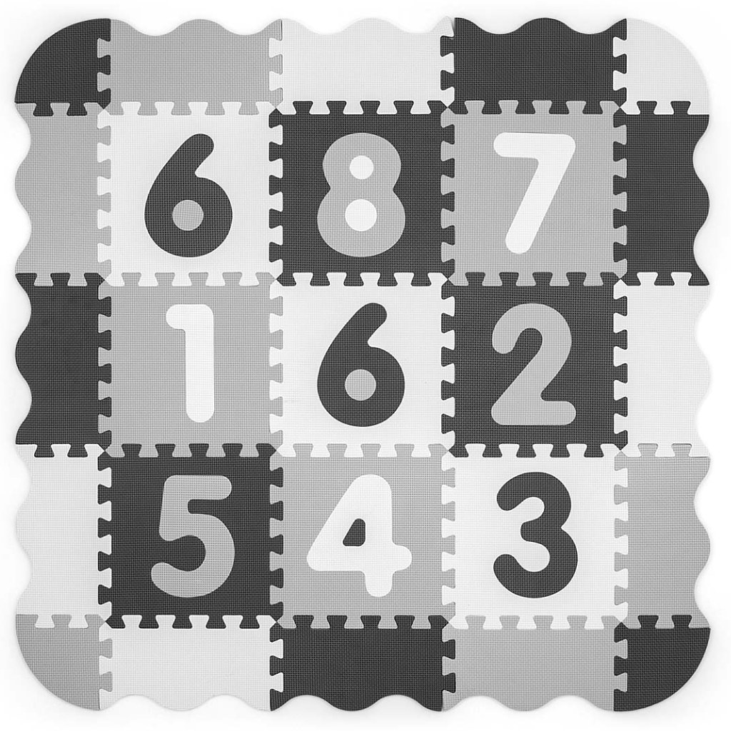 Milly Mally penová podložka Jolly puzzle 3x3 čísla šedá