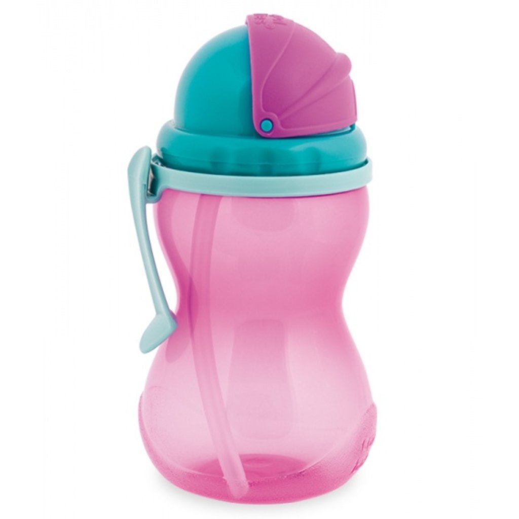 Canpol Babies športová fľaša so slamkou 370 ml ružová