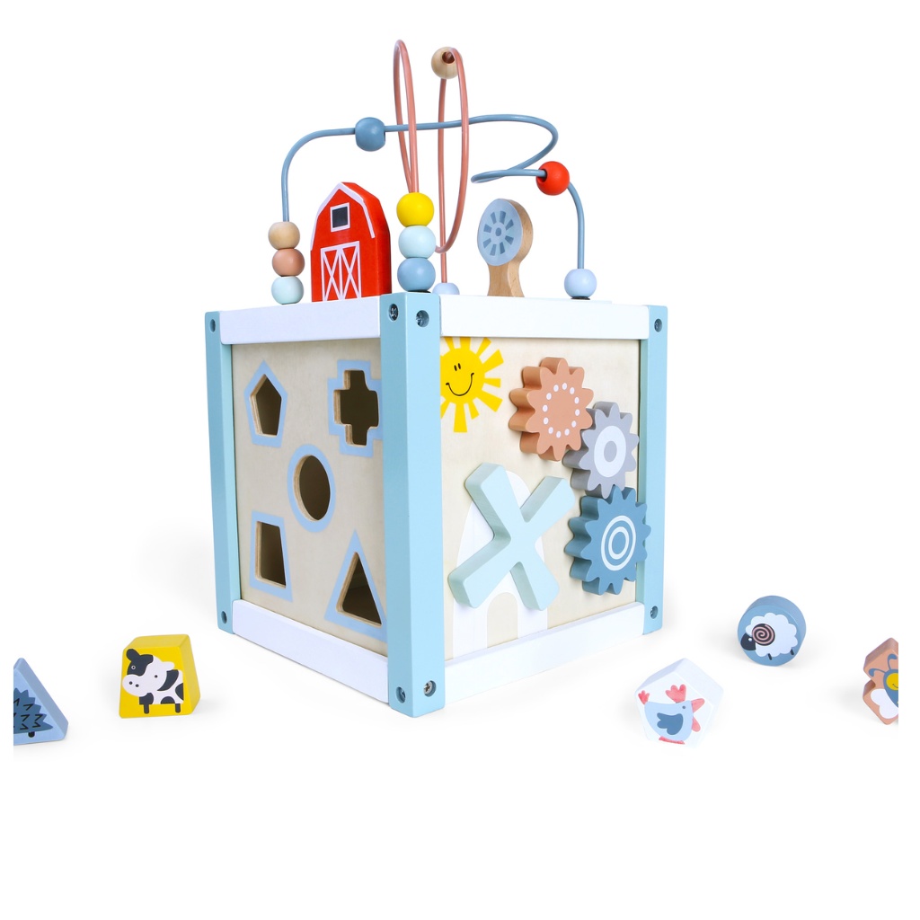 Zopa drevená aktivity kocka 20cm