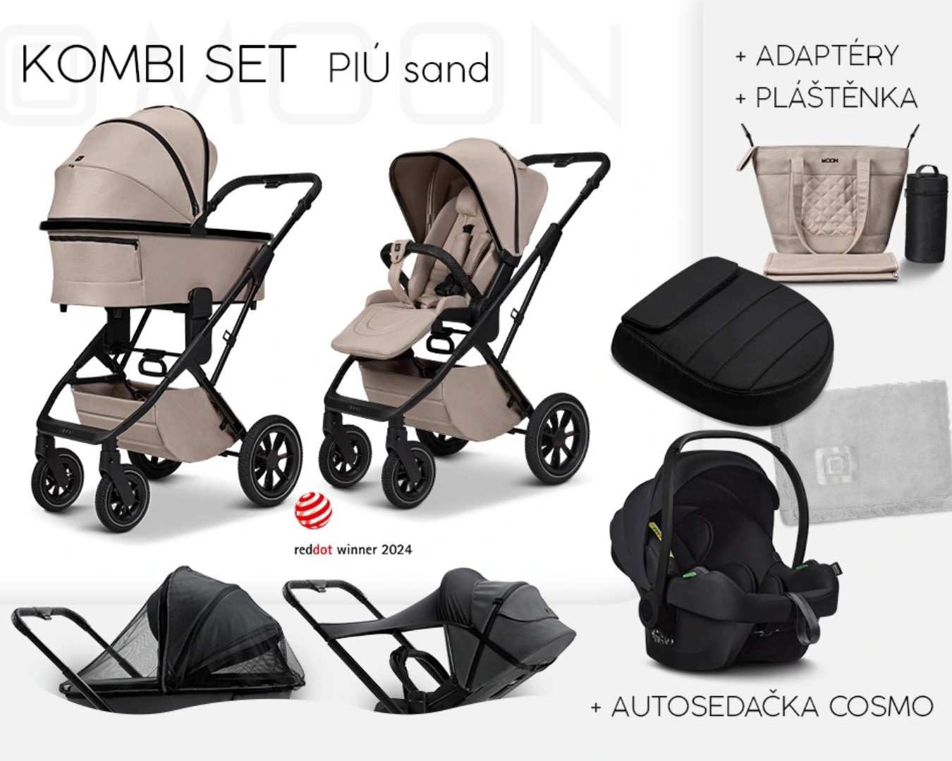 Moon Piú Set Kombi Black chrome | Sand
