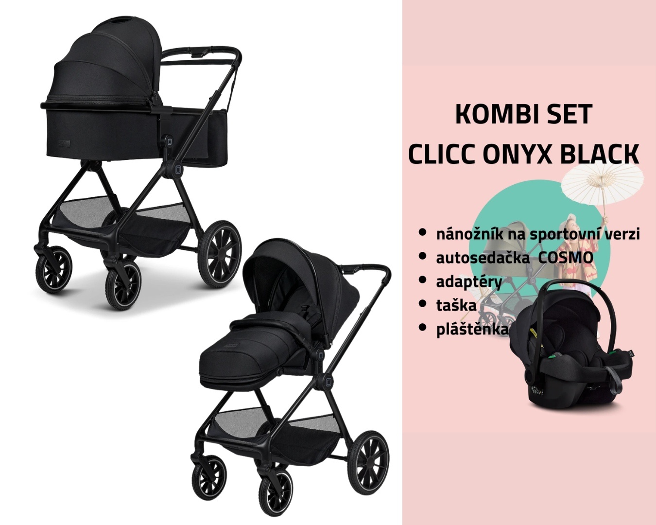 Moon Clicc set Kombi Onyx Black Melange