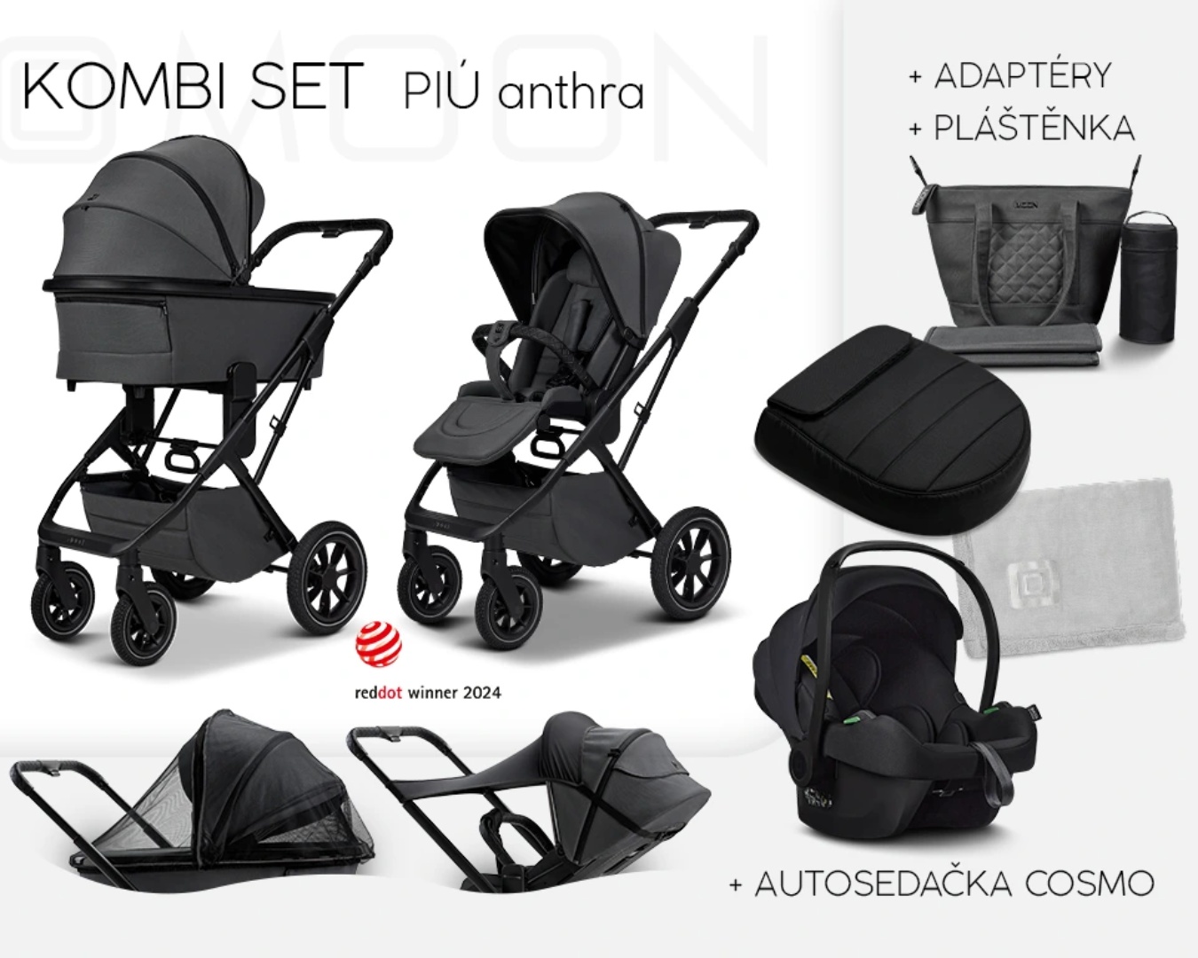 Moon Piú Set Kombi Black matt | Antra
