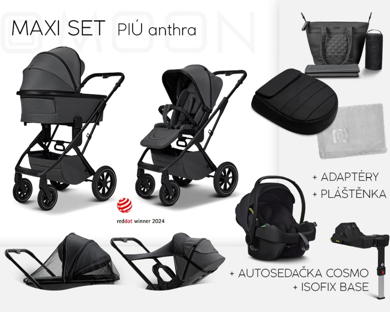 Moon Piú Set Maxi Black matt | Antra