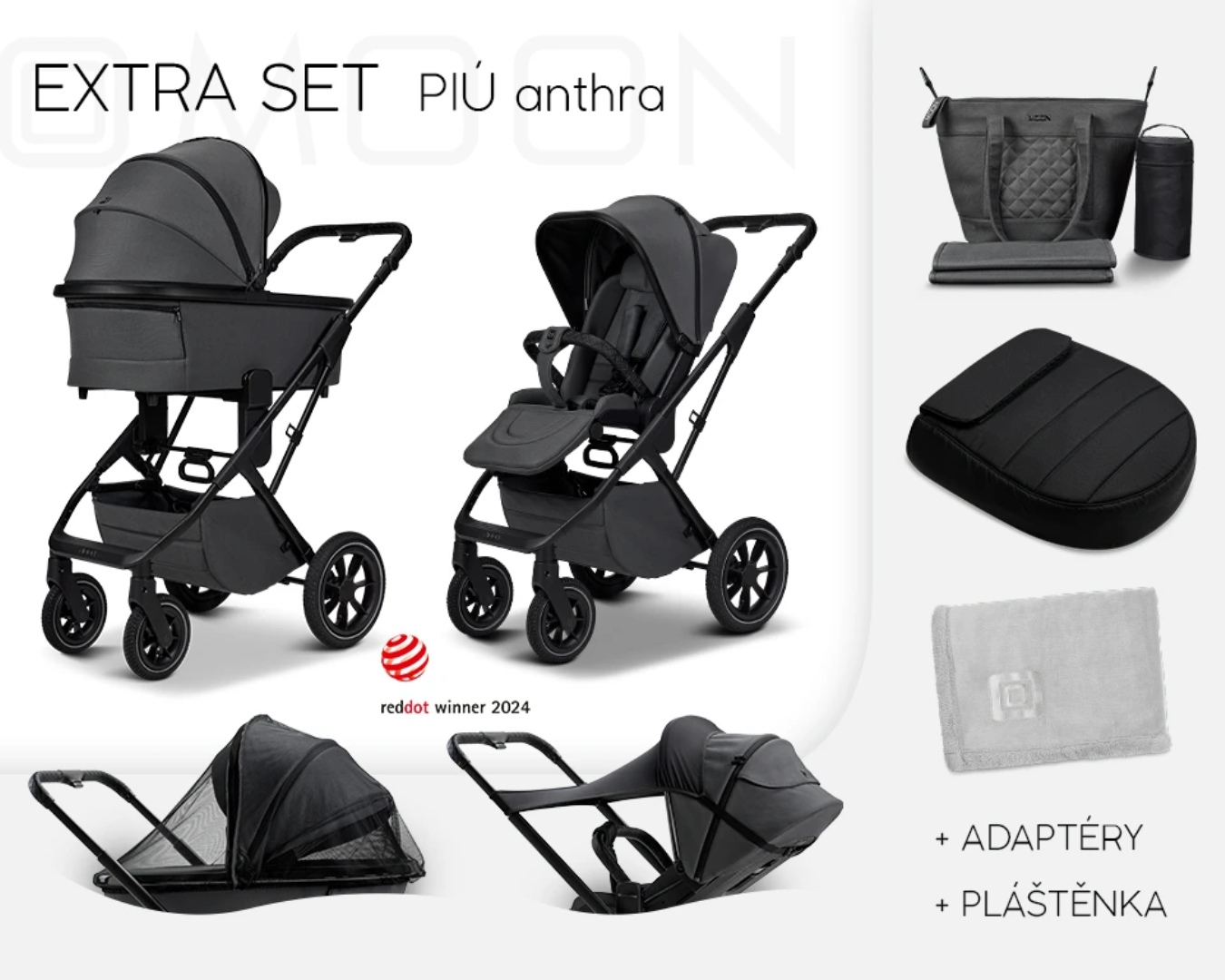 Moon Piú Set Extra Black matt | Antra
