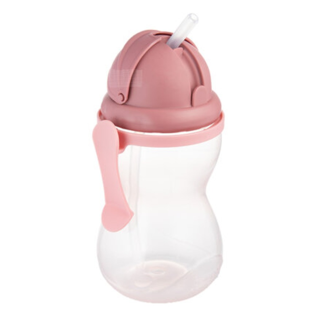 Canpol Babies športová fľaša so slamkou 370 ml svetloružová