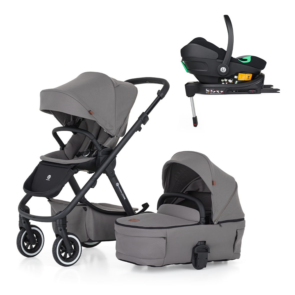 PETITEMARS Petite&Mars Icon Dove Grey LITE AIR + Core Pro i-Size Black Grey + Báza