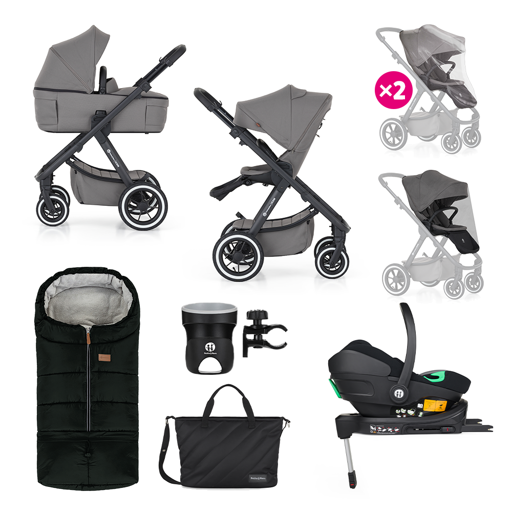 PETITEMARS Petite&Mars Icon Dove Grey XXL AIR + Core Pro i-Size Black Grey + Báza