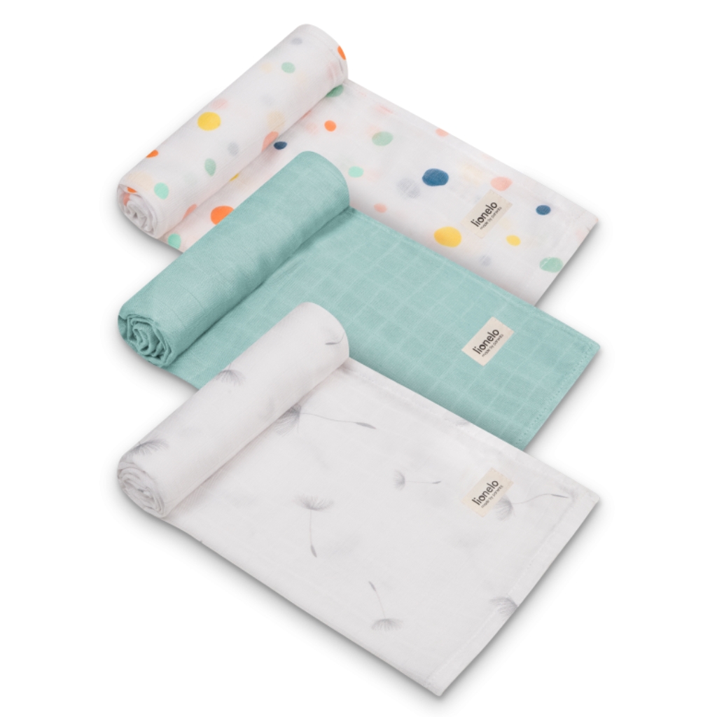 Lionelo bambusové plienky Dot 70x70 cm – 3 ks