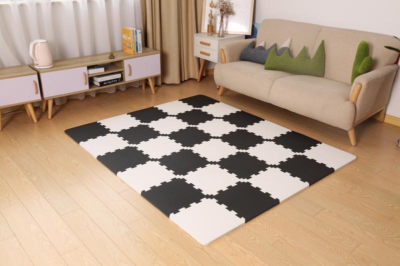 Penové puzzle na zem Kinderkraft Luno 150x180 cm Black