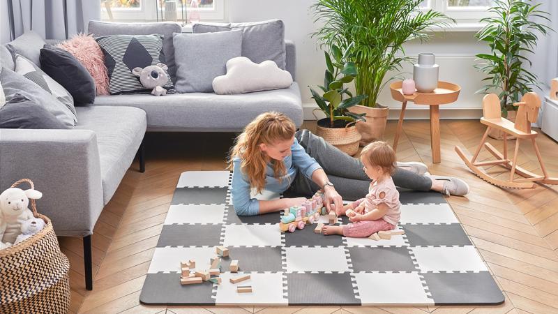 Penové puzzle na zem Kinderkraft Luno 150x180 cm Black