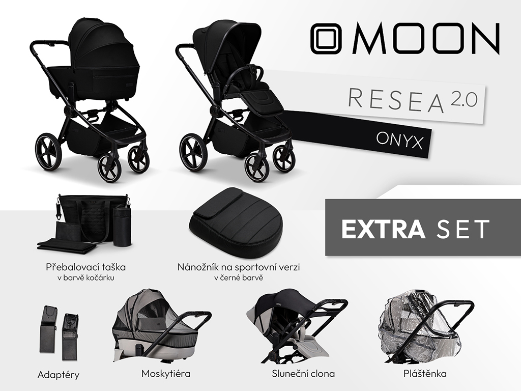 Kočík Moon Resea 2.0 set Extra Farba: Ghost