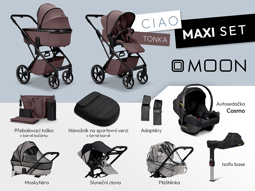 Kočík Moon Ciao | Set MAXI Farba: Onyx
