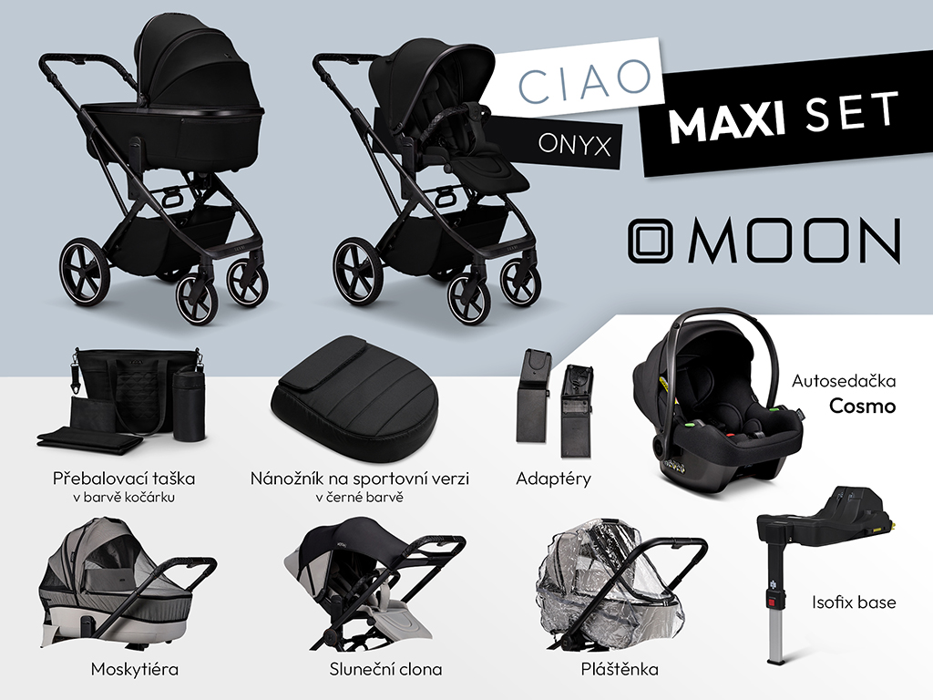 Kočík Moon Ciao | Set MAXI Farba: Onyx