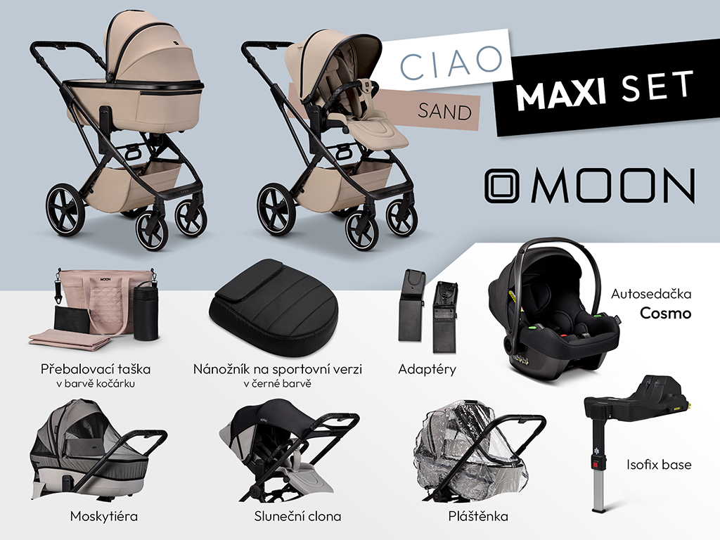 Kočík Moon Ciao | Set MAXI Farba: Onyx