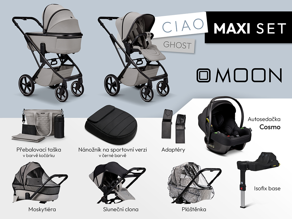 Kočík Moon Ciao | Set MAXI Farba: Onyx