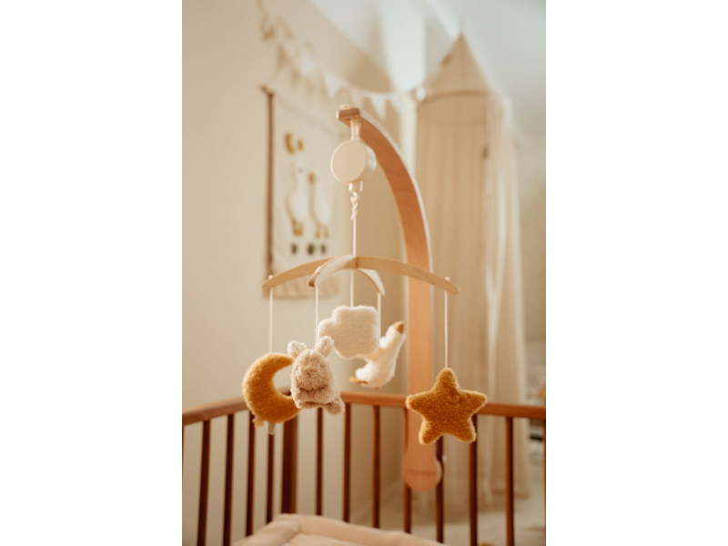 Little Dutch Hudobný kolotoč drevený Newborn Naturals