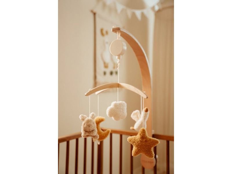 Little Dutch Hudobný kolotoč drevený Newborn Naturals