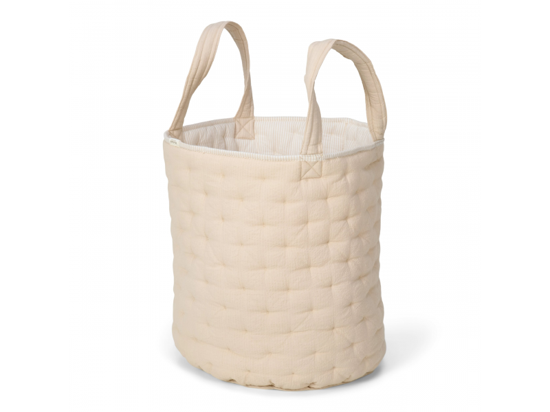 Little Dutch Košík textilný obojstranný extra veľký Pure Soft Beige Stripe