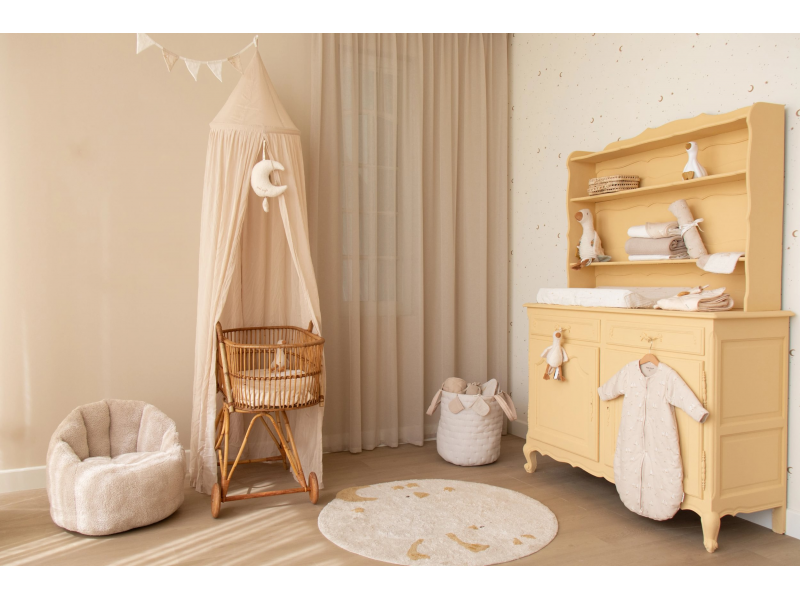 Little Dutch Košík textilný obojstranný extra veľký Pure Soft Beige Stripe
