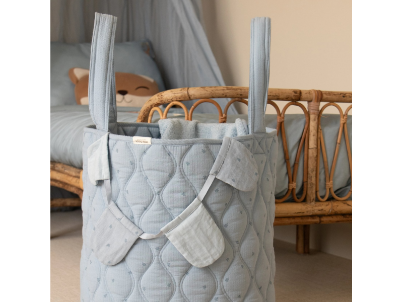 Little Dutch Košík textilný obojstranný extra veľký Pure Denim Blue