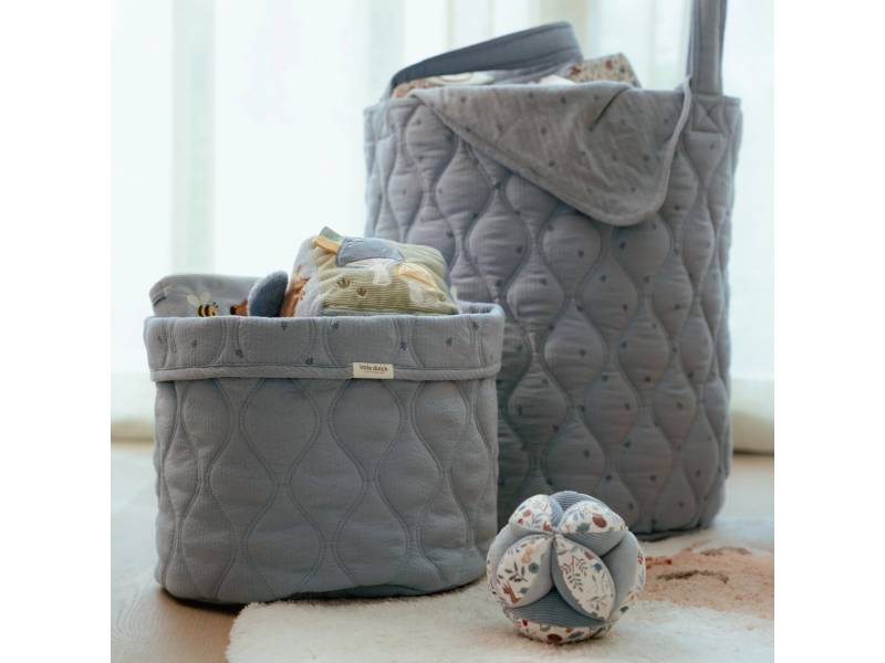 Little Dutch Košík textilný obojstranný extra veľký Pure Denim Blue