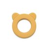 Silikónová hryzačka s hrkálkou Petite&Mars Beary Intense Ochre 0m+