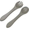 Tryco silikónová lyžička a vidlička Olive Gray
