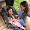 Autosedačka Joie i-Bold nainštalovaná v aute - dievčatko v nej sedí a mamička ho púta