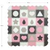Milly Mally penová podložka Jolly puzzle 4x4 tvary ružová rozmery bez mantinelov