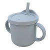 Detský silikónový pohárik so slamkou šedý 8721037085403