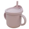 Detský silikónový pohárik so slamkou ružový 8721037085403
