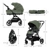 Kočík Kinderkraft Yoxi 2v1 (Farba Moonlight Grey)