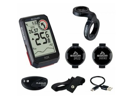 Sigma Rox 4.0 GPS cyklopočítač černý SET se sensory