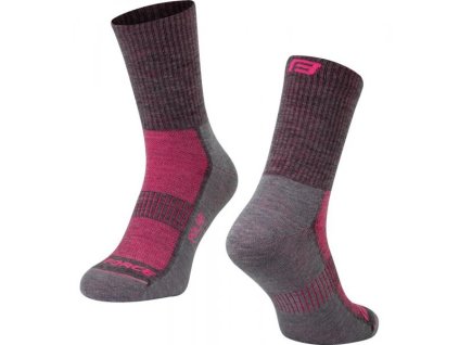 ponožky FORCE POLAR šedo-růžové