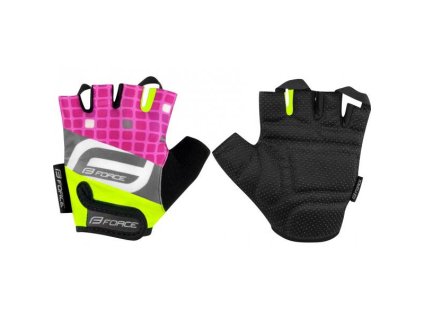 rukavice Force SQUARE dětské, fluo-růžové