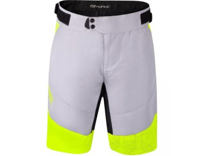 kraťasy Force STORM šedo-fluo s vložkou