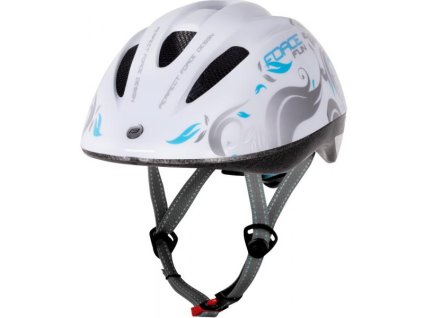 Přilba Force Fun Flowers dětská bílo-šedo-modrá