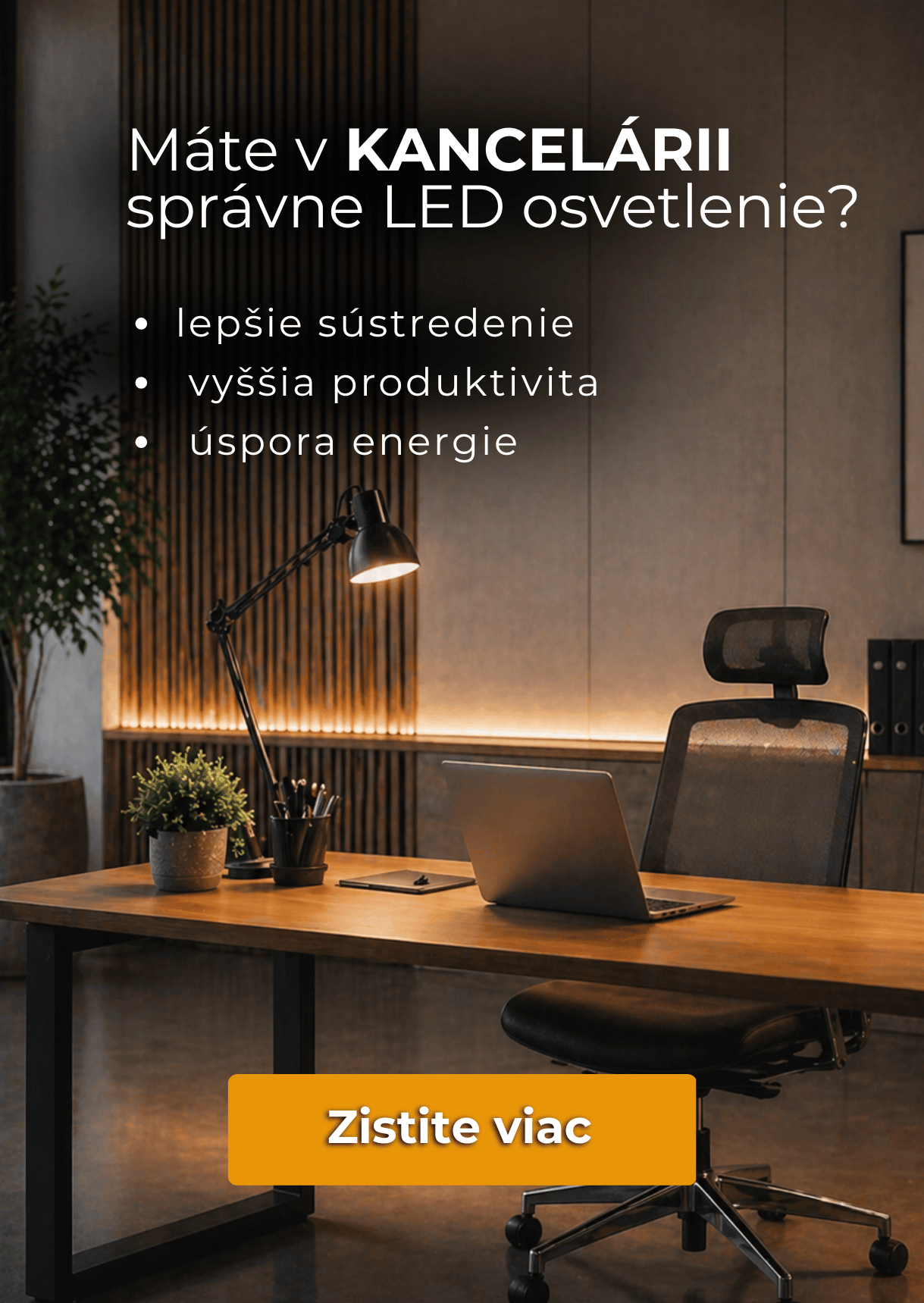 Osvetlenie kancelárie a pracovne