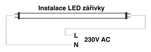 LED zářivka - oboustranné napájením