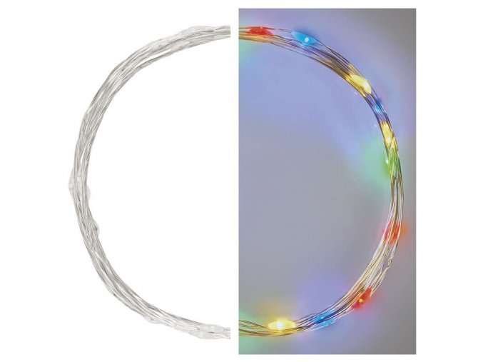 LED vianočný nano reťaz multicolor 1,9m