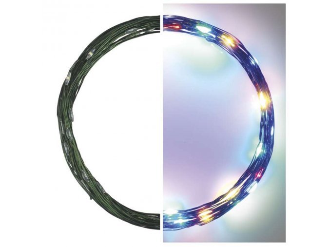 LED vianočný nano reťaz zelený, multicolor 4m