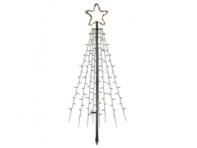 LED vianočný stromček kovový 180cm, teplá biela, časovač