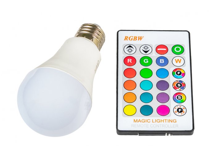 RGBW LED žiarovka 5W E27