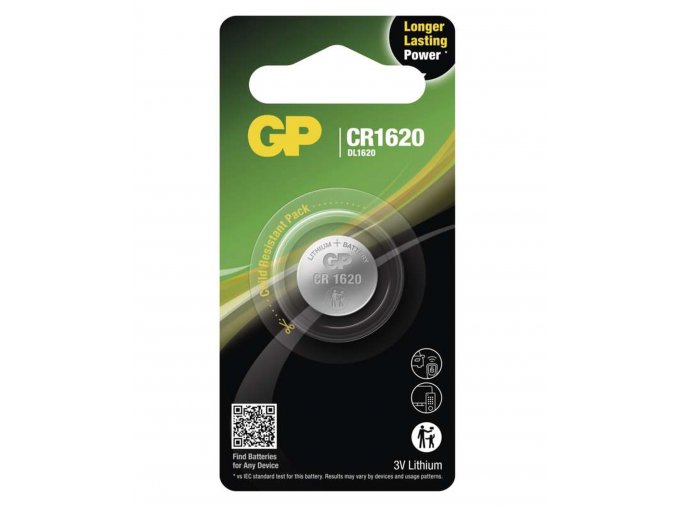 Lithiová gombíková batéria GP CR1620, 1ks