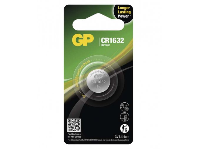 Lithiová gombíková batéria GP CR1632, 1 ks
